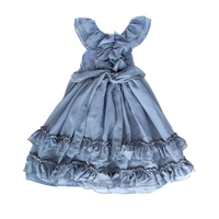 Pas de quantité minimale de commande marque personnalisée filles robe lin été sans manches volants col lin robe filles enfants robes pour les filles