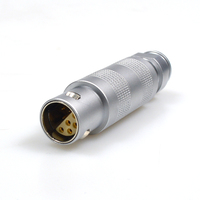 OURCONN Compatible avec les connecteurs auto-bloquants Fischer Push-pull, série F, prise étanche en métal courte argentée 0F 1F 2F 3F