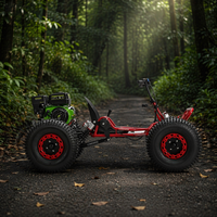 Quad tout-terrain à essence 208cc, démarrage électrique, double amortisseur avant/arrière, marche arrière, drift tout-terrain