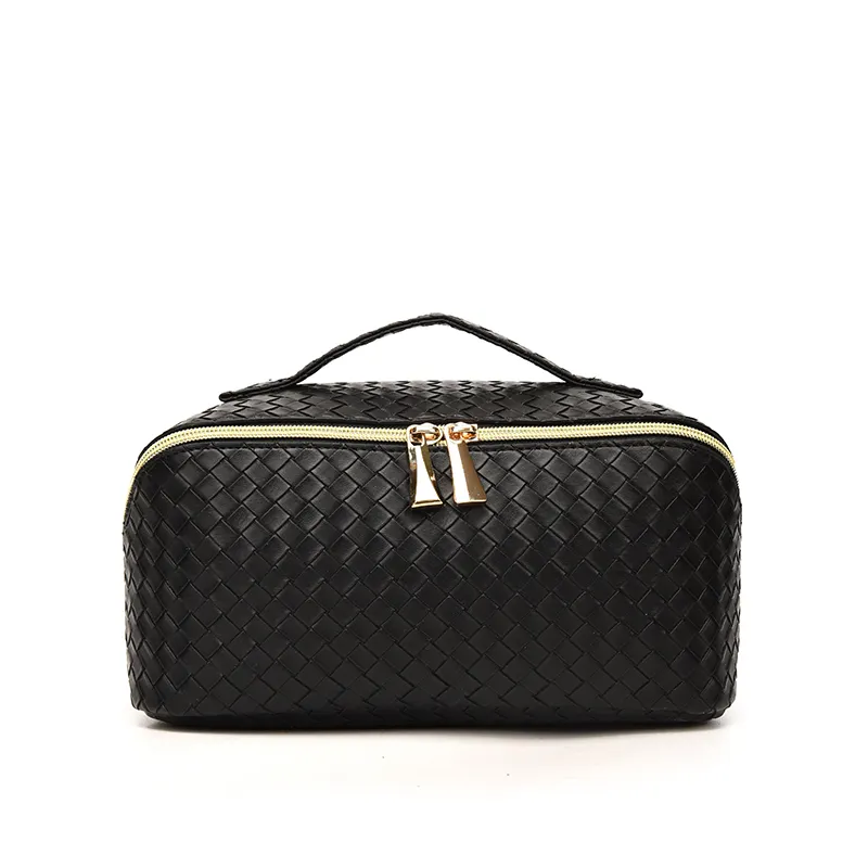 High Quality PU Toiletry Bag Customized With Logo Genuine Leather Men's Cosmetic Bag