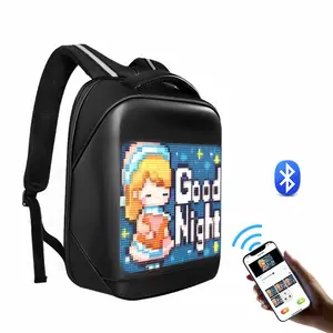 Iledshow renkli promosyon LED sırt çantası dinamik led ekran 3D sırt çantası akıllı LED sırt çantası