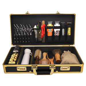 Offre Spéciale Portable en aluminium <span class=keywords><strong>mallette</strong></span> de barbier outils de barbier valise Salon mot de passe or étui de barbier - Product Image 1
