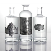 Étiquette adhésive personnalisée pour bouteille de vin, autocollant, couleur argent or, aluminium, logo gaufré