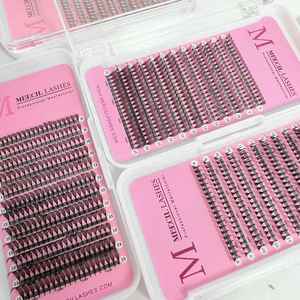 Nouvelles extensions de cils volume anime faites à la main, pré-fabriquées, effet pointe de comique, souple pour extensions de cils en fourrure - Product Image 6