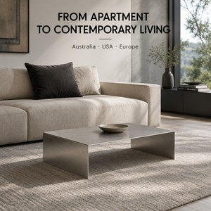 <span class=keywords><strong>Table</strong></span> basse KINNO en acier inoxydable 304, 80x50x30cm, rectangulaire, finition brossée sablée, pour salon moderne, OEM ODM - Product Image 5