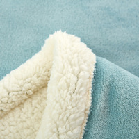 Offre Spéciale 100% Polyester King Sherpa flanelle jeter tissé Double couche moelleux couverture couleur unie épais hiver literie pour la maison