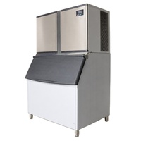 Machine à glaçons commerciale haute capacité avec une capacité de 200 kg et un stockage de 120 kg de glace, équipement de fabrication de glace certifié CE.