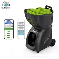 Machine à balles de tennis et de padel avec logo personnalisé MAX C, vitesse rapide 20~140 km/h, temps de fonctionnement 5~7 heures, contrôle par application mobile et télécommande