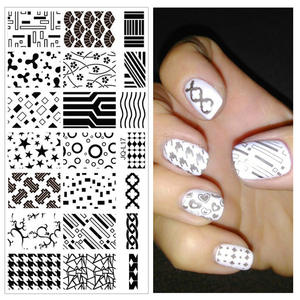 Plaque d'estampage pour ongles, feuille <span class=keywords><strong>de</strong></span> fleur, modèle <span class=keywords><strong>de</strong></span> tampon en dentelle, plaque d'image d'ongle, pochoir, DIY, impression, outils en acier inoxydable, 2021 - Product Image 2