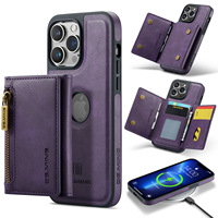 Pochette de téléphone de portefeuille en cuir détachable magnétique de luxe pour iPhone 15 Pro Max 15 14 Plus 13 12 étui mobile avec poche pour carte