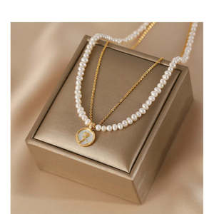 สร้อยคอมุกน้ำจืดเม็ดเล็กสำหรับผู้หญิงแบบซ้อนหลายชั้น - Product Image 2