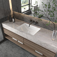 Meuble de salle de bain haut de gamme italien avec lavabo suspendu intégré et armoire de rangement, ensemble de salle de bain