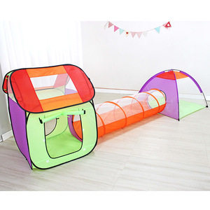 Tente de jeu dôme <span class=keywords><strong>trois</strong></span> pièces pour enfants, château de jeu, grande maison, pour activités familiales en extérieur et intérieur - Product Image 5