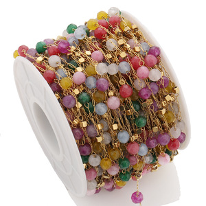 Nouveau acier inoxydable cristal pierre perlée chaîne colorée collier à faire soi-même pull composant bijoux trouver et composant accessoires - Product Image 4