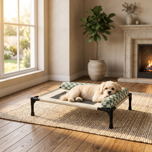 Lit surélevé pour animaux de compagnie en gros, avec cadre métallique en maille respirante, lit rafraîchissant pour chien, résistant à l'humidité, facile à nettoyer et lavable - Product Image 1
