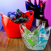 Seau à glace en plastique de haute qualité Bar promotionnel Bière Champagne 8l Conteneur refroidisseur Seau à glace