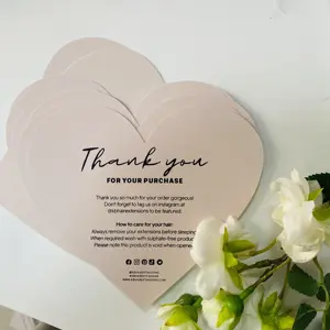 Custom Floral Design Round Heart Shaped Paper Thank You Tags Wedding Thank You Hang Tags Gift Thank You Cards