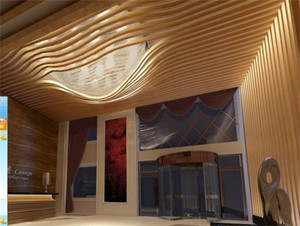 Plafond en bois personnalisé avec placage en aluminium pour la décoration architecturale - Product Image 2