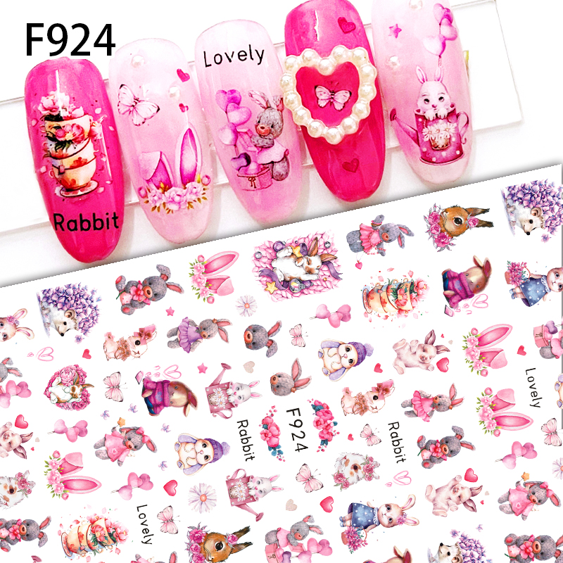 TSZS Высококачественные наклейки для ногтей с рисунком кролика оптом весенние наклейки для ногтей 2023 самоклеящиеся наклейки для гель-лака для ногтей