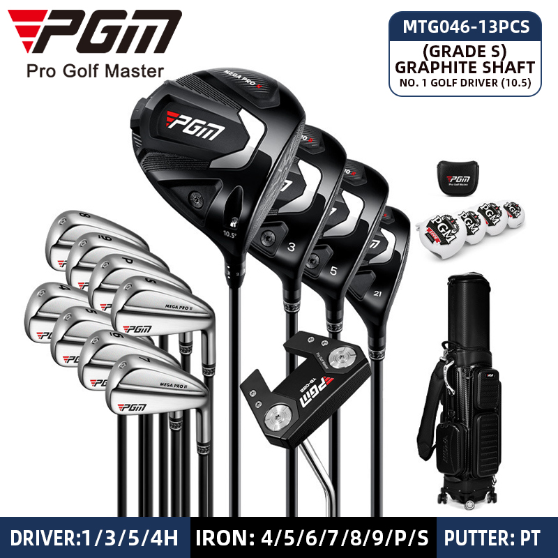 MTG046 Driver 10.5 S graphite shaft 13pcs+golf bag Black