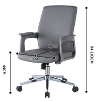 Chaise de bureau ergonomique confortable en cuir PU pivotante avec dossier