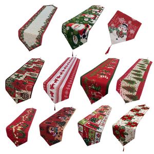 Double Layer Retro Snowman <b>Table</b> Runner Home Tablecloth <b>Decorations</b> Linen/Polyester Fabric Durable Digital Printing for <b>Party</b> - Product Image 1