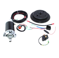 Kit Motor Flywheel Starter Elektrik Baru Kompatibel untuk Mesin Tempel Yamaha 40HP 2 Tak Enduro 66T Model Bensin