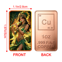 Flûte personnalisée en cuivre pur .999 de 1 oz, Pyramide Mayanaïque, Barre de cuivre Déesse, Lingot de cuivre rouge fin pour collection ou cadeau