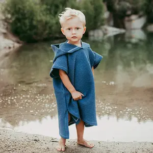 Hot Selling Custom Strand Zwemmen Sneldrogende Cartoon Katoen Kinderen Poncho Kinderen Capuchon Strandlaken