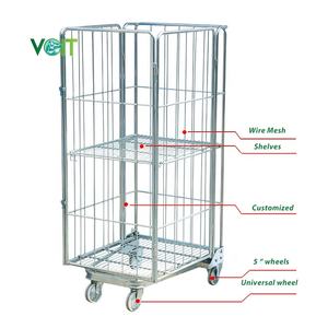Solutions de stockage Capacité de charge 500 kg Cage à roulettes empilable finition zinc 4 côtés - Product Image 4