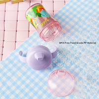 ALGO Nouvelle Arrivée Tasse à eau pour bébé en PP de qualité alimentaire sans BPA de 250 ml avec motif d'animaux personnalisé et couvercle anti-poussière