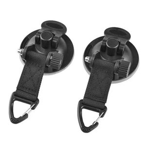 Clips à ventouse pour tente de camping avec mousquetons, attaches en plastique noir pour usage extérieur, lot de 2 - Product Image 1