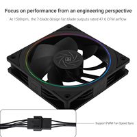 Ventilateur de boîtier Thermalright TL-S12R 120 mm à rotation inversée, avec éclairage ARGB, pour PC, PWM, silencieux