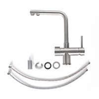 Robinet de cuisine filtrant réglable en acier inoxydable avec mitigeur et robinet d'eau