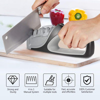 Affûteur de couteaux de cuisine professionnel 4 étapes, système d'affûtage multifonction pour la vente en gros en usine et les couteaux de cuisine domestiques