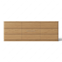 Commode à 9 tiroirs en bois massif FERLY, style moderne minimaliste, chêne naturel, large commode de rangement pour chambre à coucher