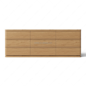 FERLY Modern Minimalist <strong>Solid</strong> <strong>Wood</strong> 9 <strong>Drawer</strong> Dresser Natural Oak Wide <strong>Chest</strong> of <strong>Drawers</strong> Bedroom Storage Cabinet - Product Image 5