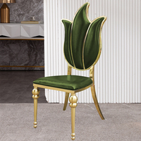Chaise de salle à manger de luxe dorée en fer forgé à dossier haut – Durable et écologique pour réceptions, salons et appartements