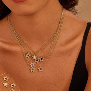 Collar con Colgante de Estrella de Acero Inoxidable de Nuevo Diseño, Elegante Collar con Colgante de Zirconia Hipoalergénico para Uso Diario - Product Image 2