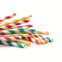 Pailles en papier jetables imprimées bambou vert Soton, en vrac, idéales pour les anniversaires, les mariages, les pique-niques.