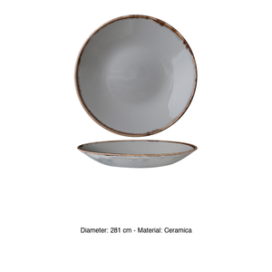Dudson Harvest Grey Deep Soup <b>Plate</b> Decorated Handmade <b>Ceramic</b> 28.1 cm for Restaurant Catering Hotel Supplies Wholesale - Product Image 3