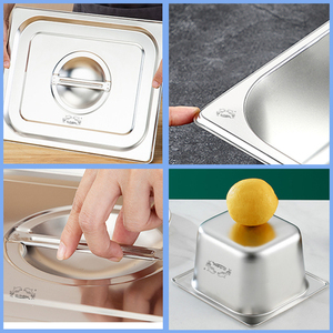 Buena calidad estilo americano acero Gn Pan contenedor de comida restaurante 1/6 Gn Pan Acero inoxidable 150mm - Product Image 4