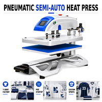 Nouvelle presse à chaud 16x20 à bras oscillant, machine automatique pour T-shirts, zone d'impression 40x50cm, compresseur d'air pneumatique 110V/220V