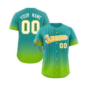 Jersey bisbol Fashion, pakaian olahraga poliester, kancing penuh, seragam tim kasual ringan grosir untuk remaja dan dewasa - Product Image 1