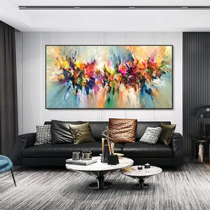 100% Hand Painted Abstract Colorful Canvas flower wall art oil painting abstract