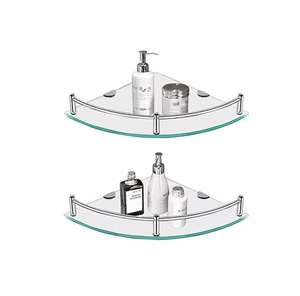 Accesorios de <span class=keywords><strong>baño</strong></span> montados en la pared de diseño moderno de alta calidad: estante de <span class=keywords><strong>baño</strong></span> de esquina de acero inoxidable y vidrio - Product Image 2