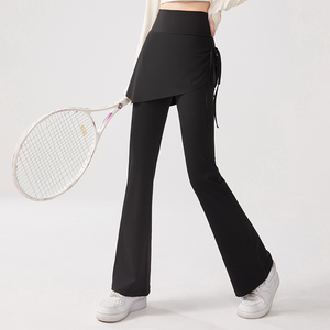 <span class=keywords><strong>Pantalones</strong></span> Deportivos de Yoga para Niñas, Cintura Alta, Elásticos, Casuales, Holgados, Cómodos, con Falda - Product Image 1