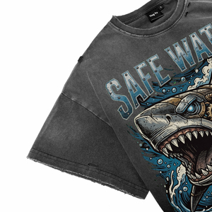 2026 <b>Men's</b> Acid Wash Distress Cotton Breathable T-Shirts Custom Front Panel Print O-Neck Short Sleeve Street Tops for Wholesale - Product Image 5