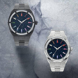 Reloj de pulsera de cuarzo de lujo, movimiento de cuarzo japonés, <span class=keywords><strong>cielo</strong></span> estrellado, polvo de estrellas, acero inoxidable, bisel de cristal azul, resistente al agua - Product Image 1