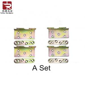 Support de lit plaqué zinc jaune accessoires de connexion de matériel de meubles crochet de lit rails de lit cachés - Product Image 1